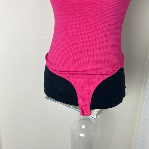 Sugar Rain Stretchy Barbie Pink One Shoulder Bodysuit Size M/L - Picture 7 of 11